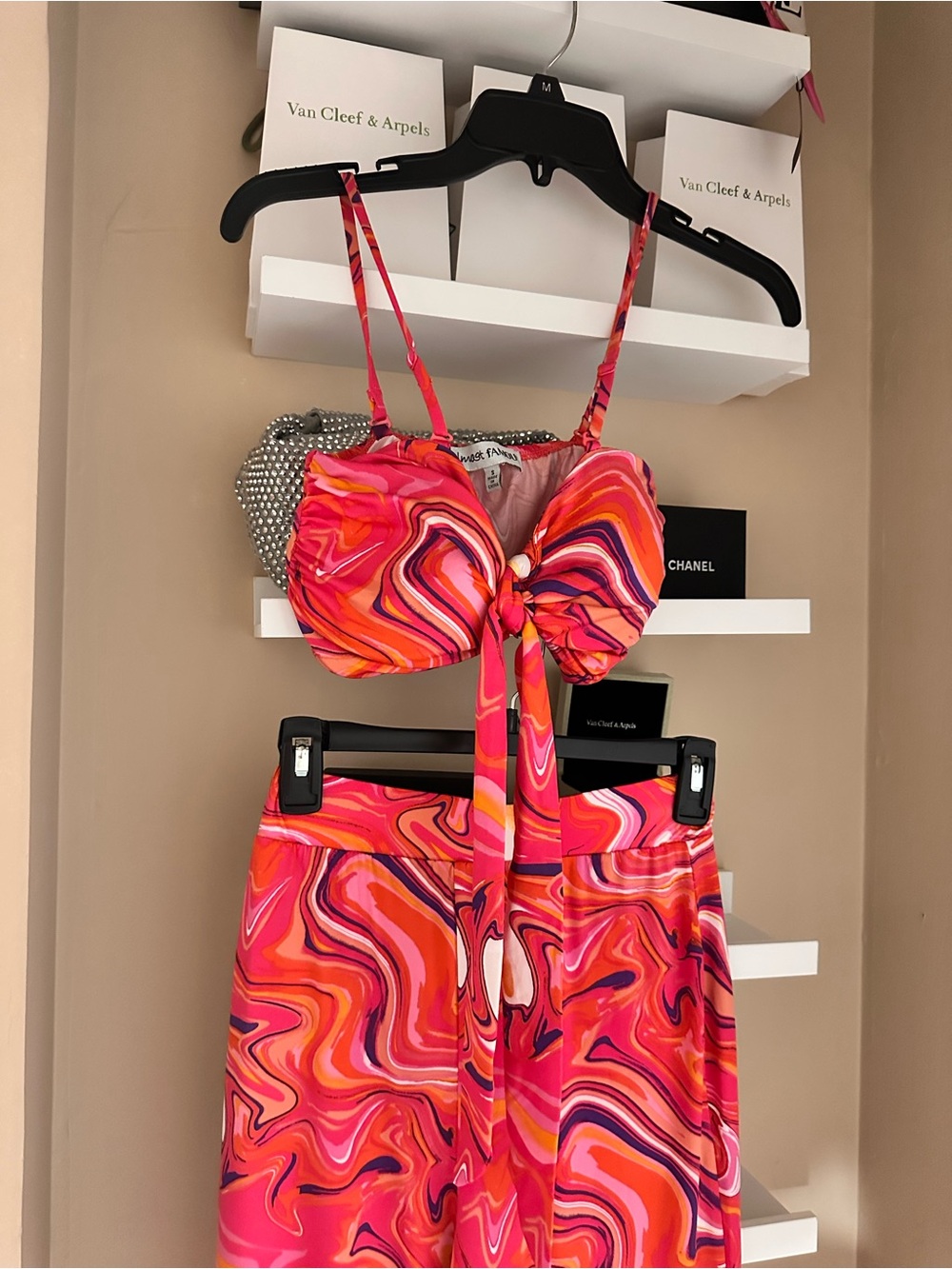 Pink & orange pants set